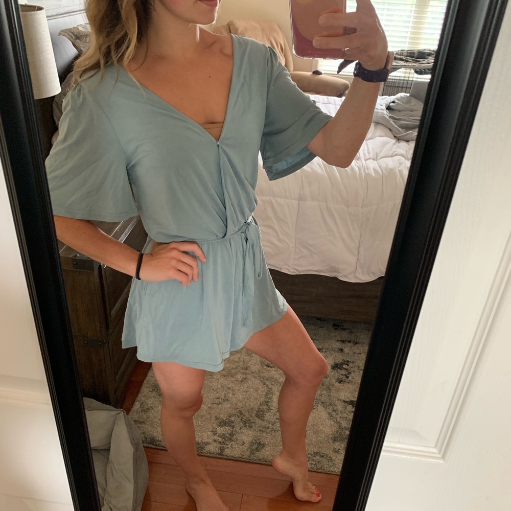 She & Sky Blue Romper